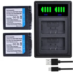 1700mAh CGA-S002E CGA-S002 DMW-BM7 Battery + Type-c Charger for Panasonic Lumix DMC FZ10 FZ1 FZ2 FZ3 FZ4 FZ5 FZ15 FZ20