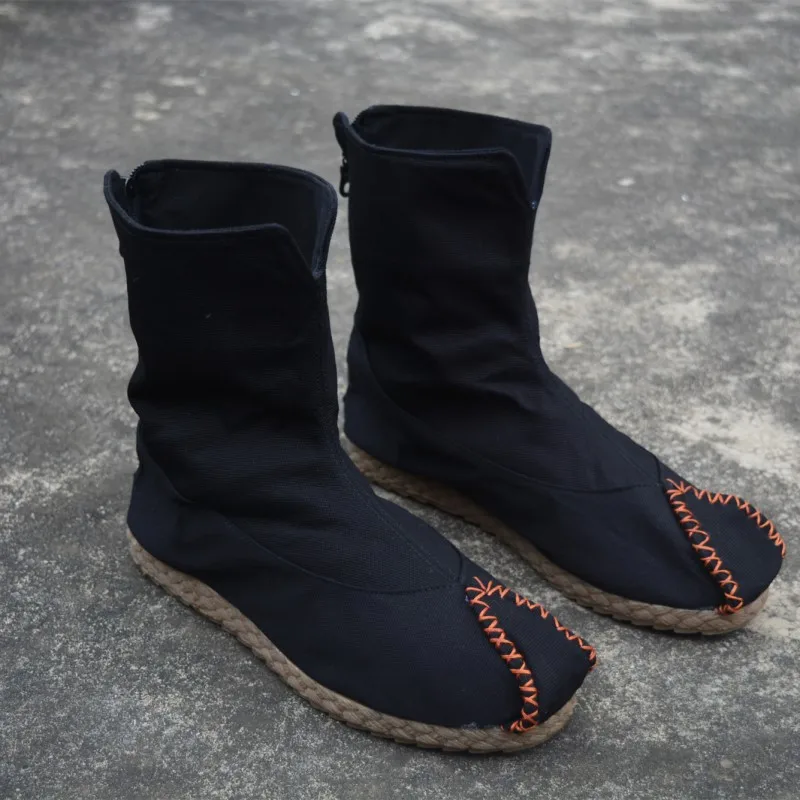 chinese style vintage cloth boots for men swordsman cosplay shoes Firm Movie accessories halloween ninjas Festival gifts