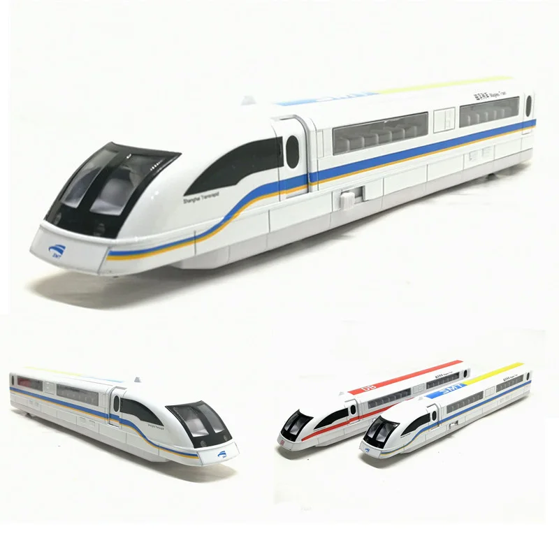 1/87 High Simulation Maglev Train Alloy Model Toy Car High-speed Rail Sound Light Pull Back Toys For Children