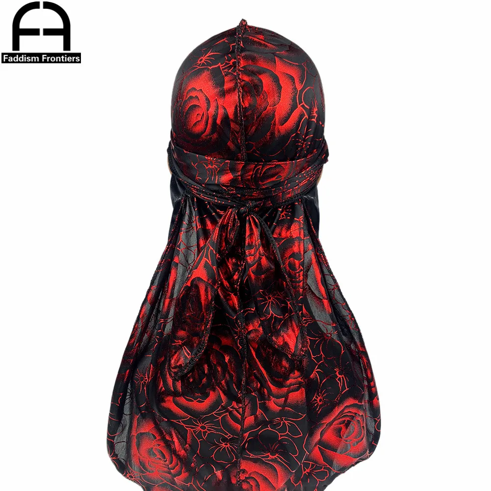 Pimpin aint easy Niestandardowe drukowanie Jedwabne Durag Męskie bandany Długi ogon Jedwabiste Durag Nakrycia głowy Fala Cap