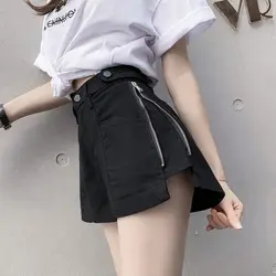 Casual Aesthetic Korean Loose Fashion Hot Wide Leg Sexy Vintage High Waist Women's Jean Denim Shorts Female Summer Short Pants