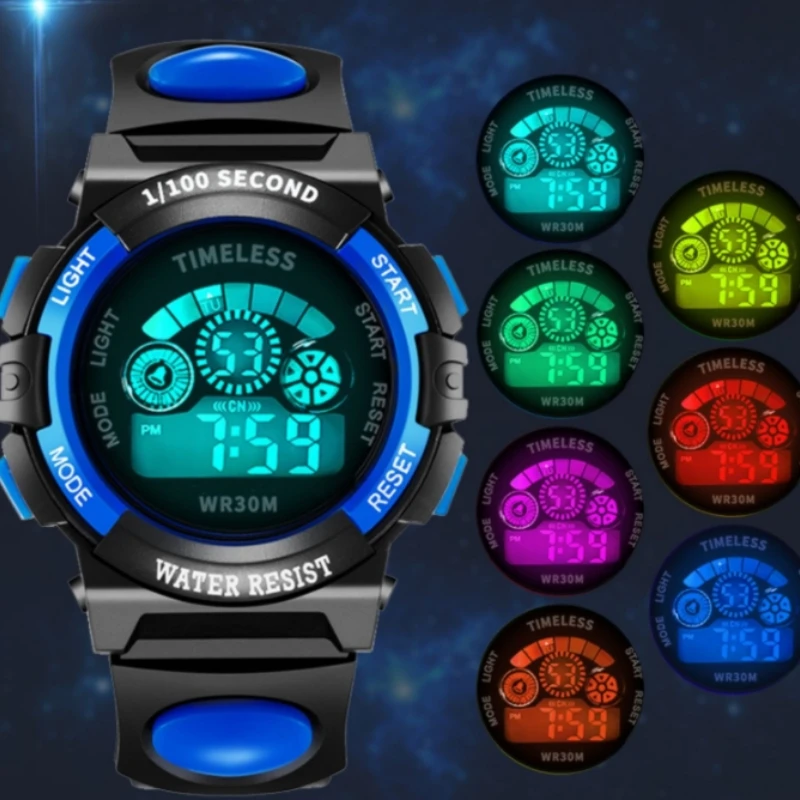 Relojes luminosos LED coloridos para niños y niñas, alarma Digital a prueba de agua, reloj de moda creativo para niños y niñas, Semana De Fecha