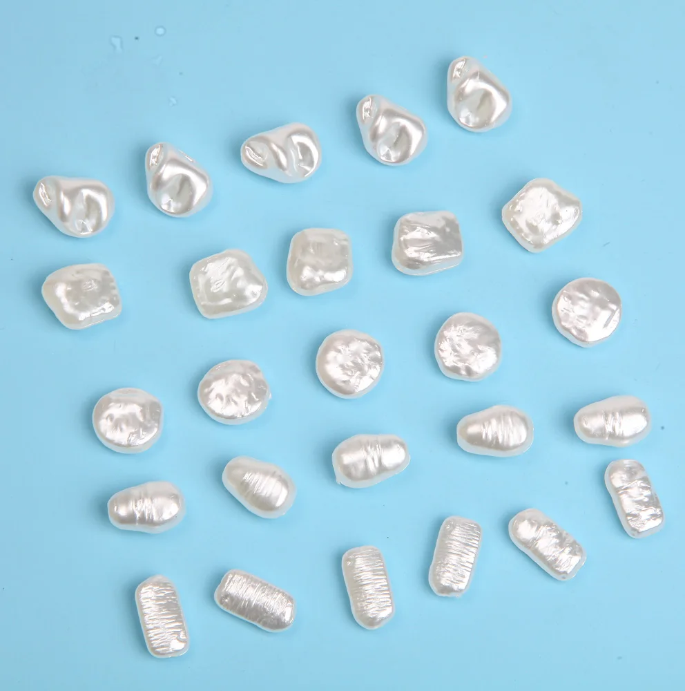 50PCS Highlight Imitation Pearl Beads Baroque Diy Necklace Earrings Supplies Charms Jewelry Making Bracelet Acrylic Accessories