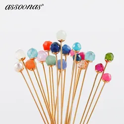 assoonas,18k gold plated,jewelry accessories,connectors,M1047,head needles,natural stone,charms,jewelry making,10pcs/lot