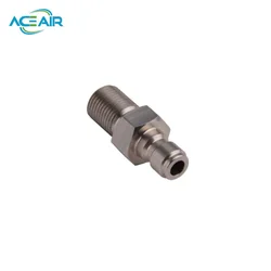 Aço inoxidável PCP enchimento acoplador, alta pressão, Fresagem Connect, M10, 1/8NPT, 1/8BSPP, 2pcs por lote