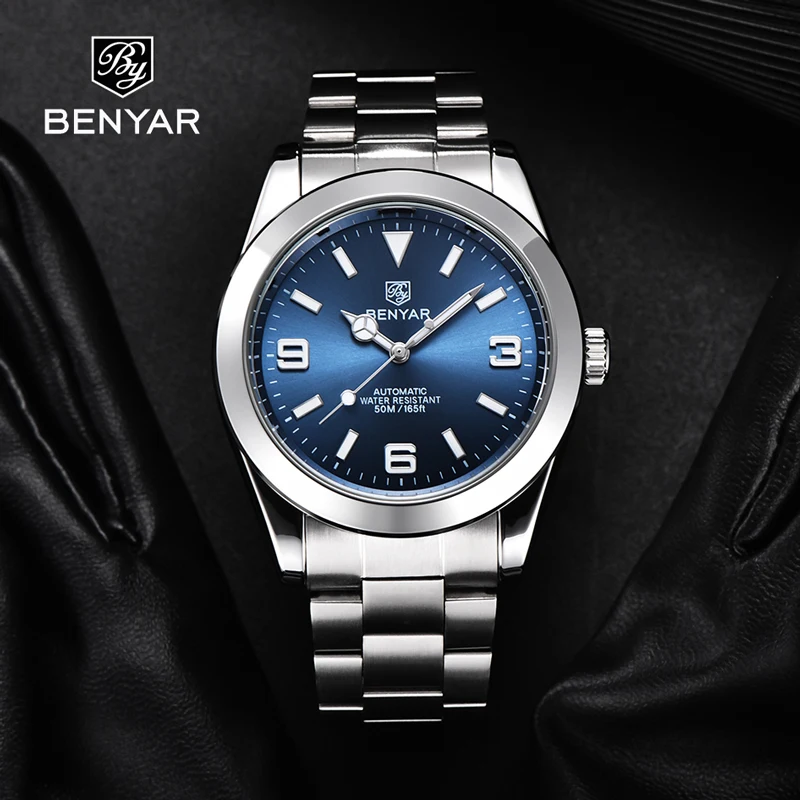 

BENYAR Mens Watches 2023 Top Brand Luxury Stainless Steel Mechanical Automatic Watch Men Sports Waterproof Fashion Reloj Hombre