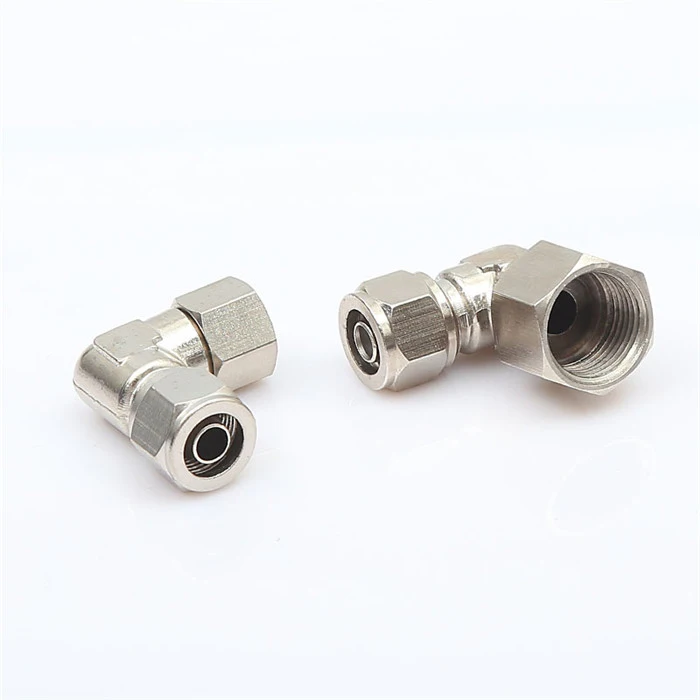 Brass right angle elbow pipe tubing quick twist joint PLF4/PLF6/PLF8-M5/01/02/03/04