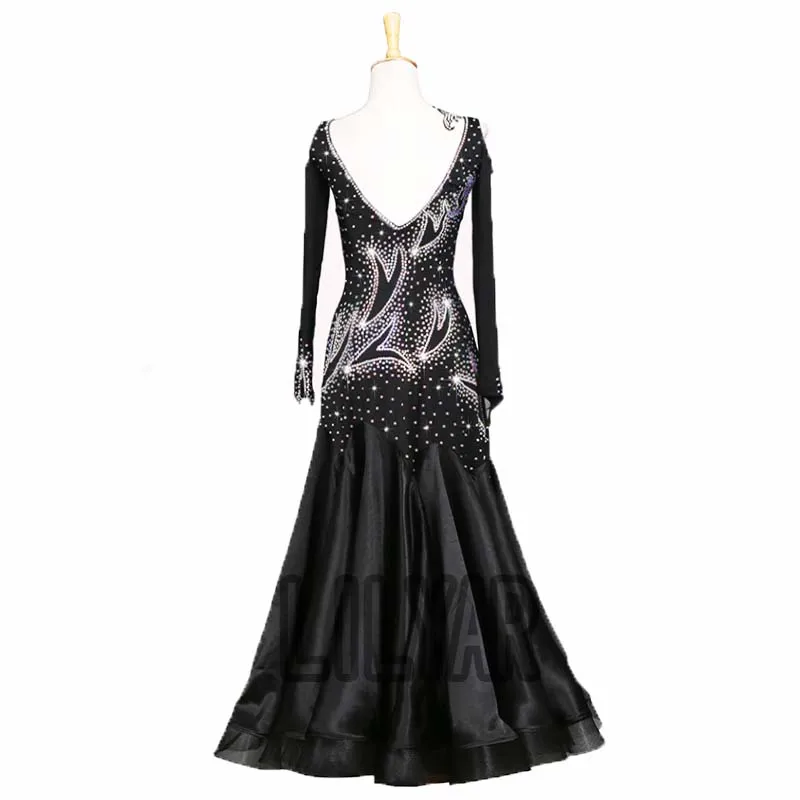 Ballroom Dance Standard Skirt Competition  Costumes Performing Dress Customize Adult Children Sparkly Rhinestones  NE