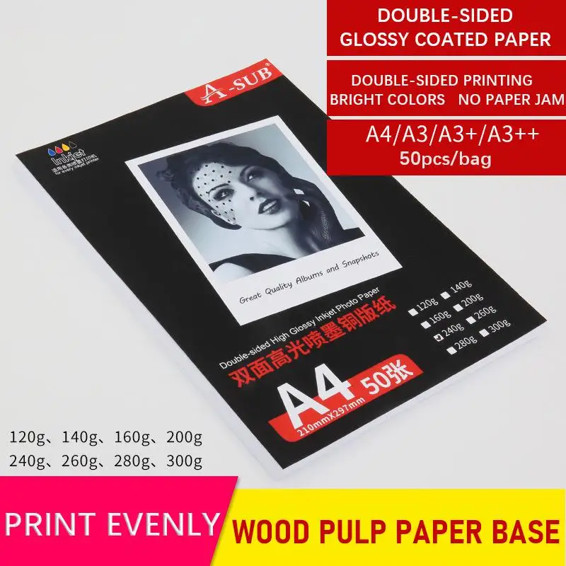 

Double-sided High-gloss Coated Paper A4 Photo Book Paper A3 High-quality Double-sided Photo Paper Double-sided Photo Paper