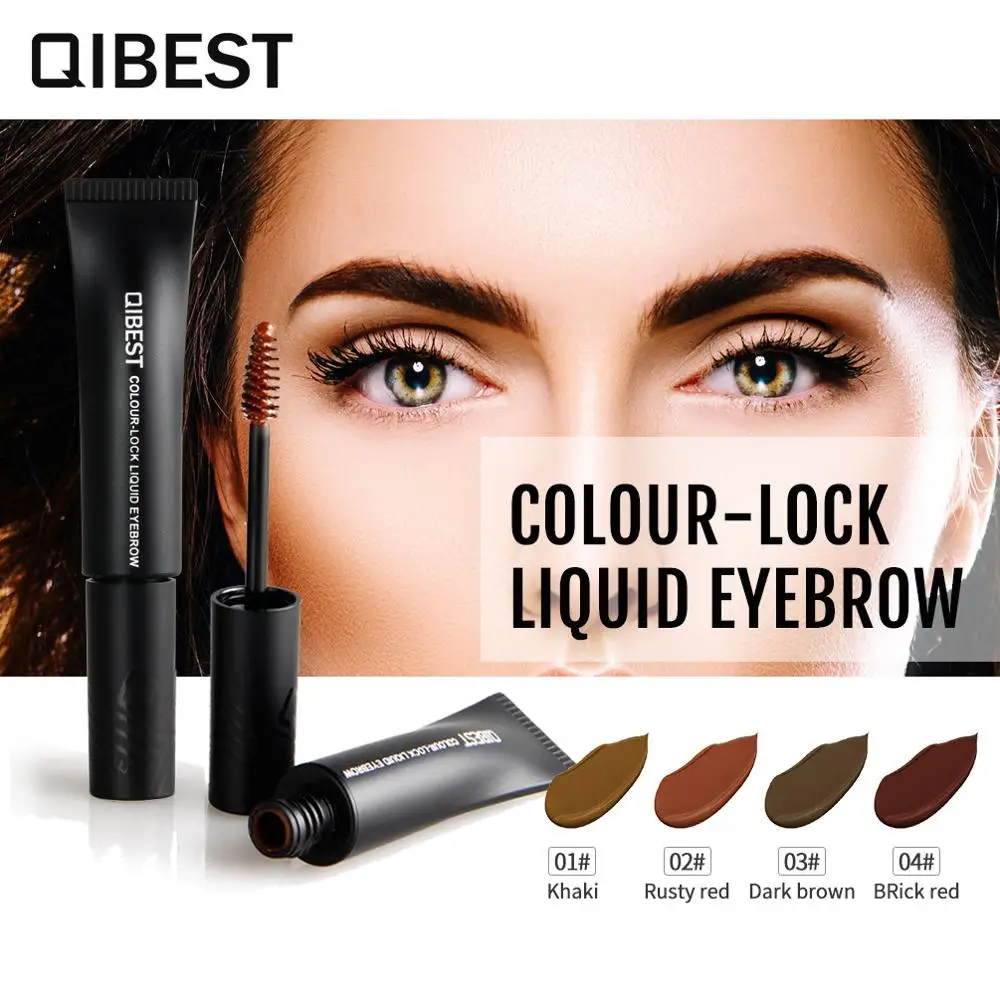 QIBEST 4-color مقاوم للماء طويلة الأمد الحاجب كريم المهنية غير يتلاشى العين تصفيف ماكياج المهنية ماكياج أداة