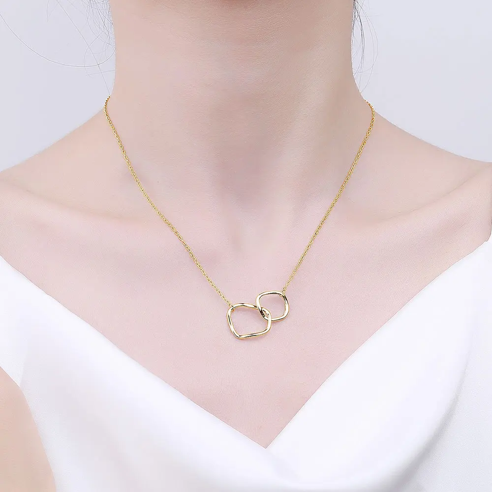 Женское серебряное ожерелье в форме кольца, позолоченное модное ожерелье-чокер с о-образной цепью, подарок, изысканная бижутерия