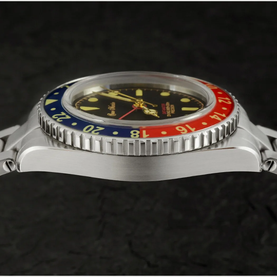 San Martin Men GMT Watch Mens Automatic Watches Water Ghost Mechanical Wristwatch 200M Waterproof Full Luminous Sapphire Bezel