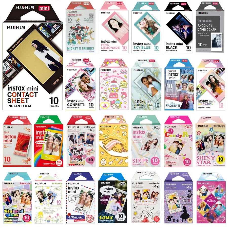 Genuine Fujifilm Instax Mini Film Color Photo Paper 10 Sheets For Fuji 11 12 9 8 7s 7c 90 25 70 SP-2 Link Liplay Camera/Printer