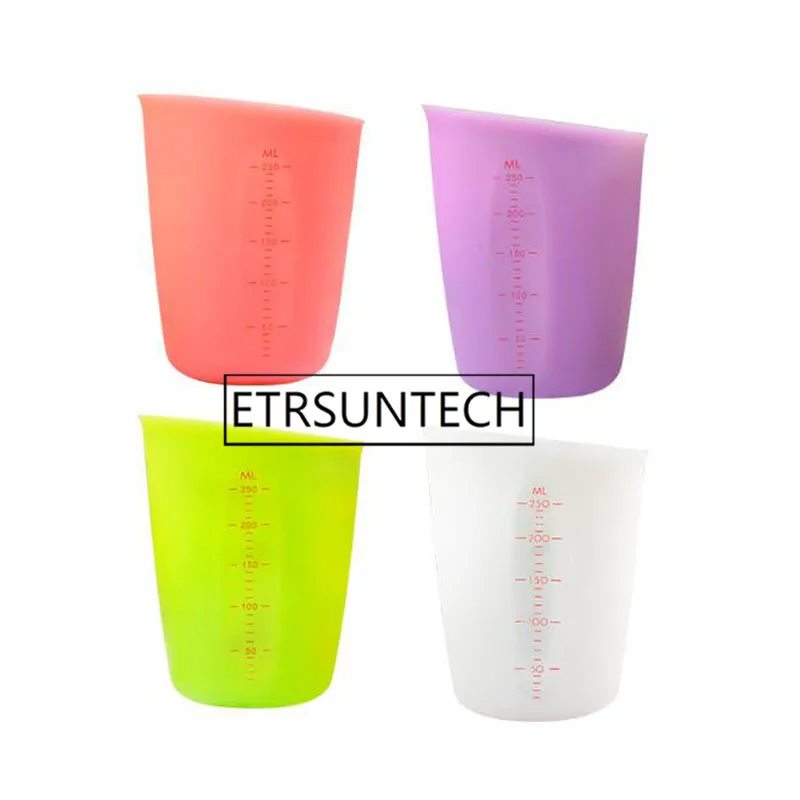 100pcs Double-scale Kitchen Measuring Tools Cooking Accessories Measuring Cup 250ML Silicone Food Grade Visual