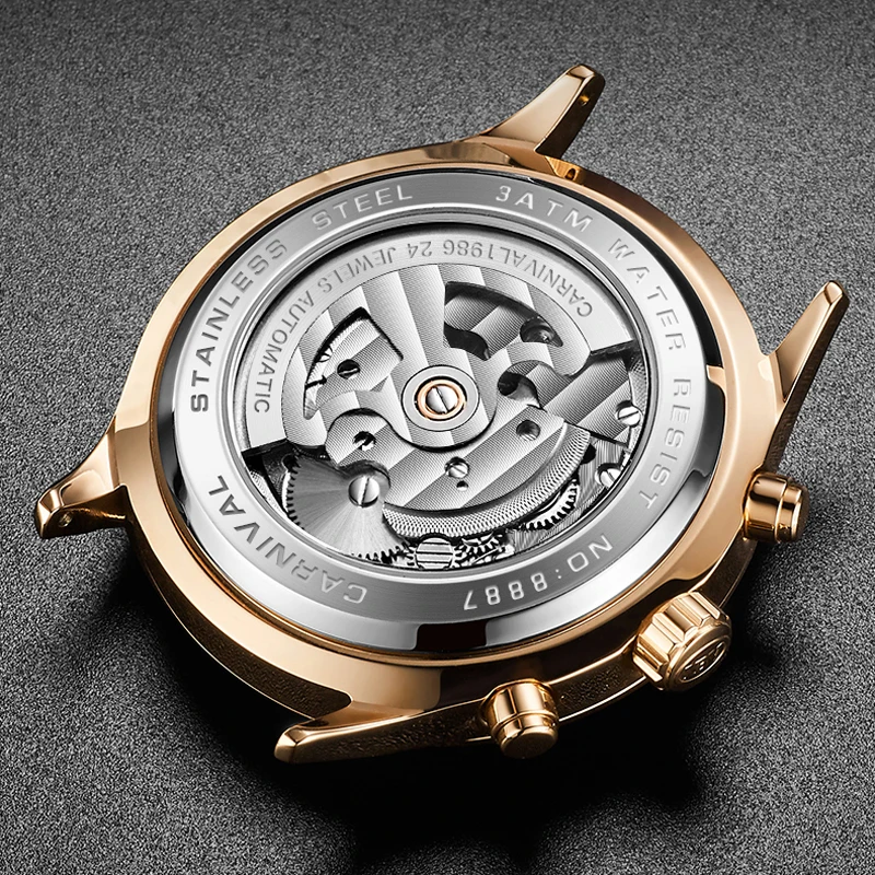 Imagem -05 - Montre Homme Relógios de Marca de Luxo para Homens Automático Auto Enrolamento Relógio Masculino Data Couro à Prova Impermeável Água Relógios Mecânicos