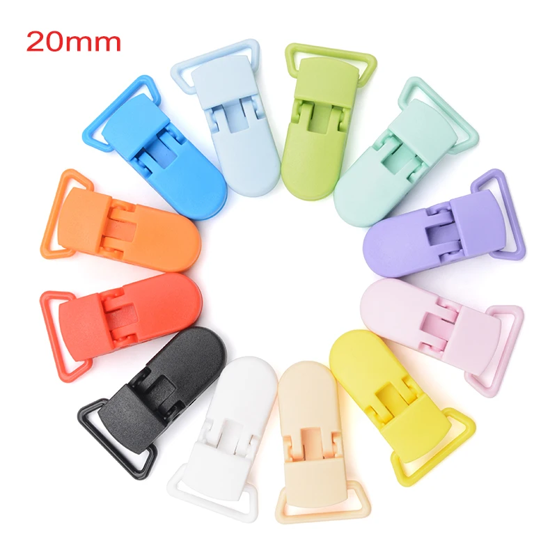 LOFCA – Clips de sucette en plastique pour bébé, 15/20mm, pinces multicolores bricolage, jouet de dentition pour bébé