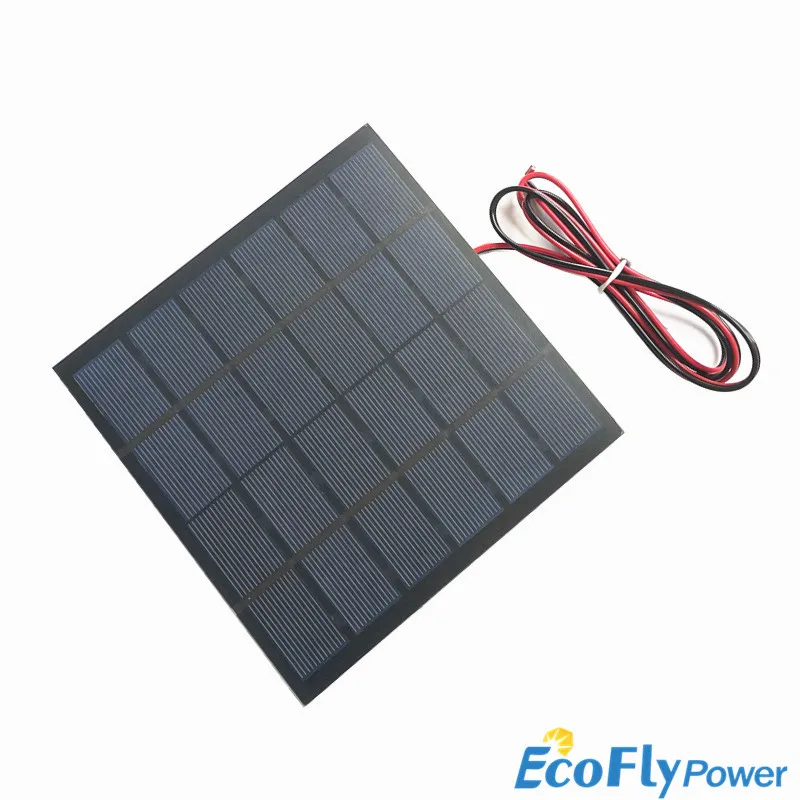 Solar Panel 3W 12V Portable Cell Power Bank Battery Solar Charger Outdoor Waterproof Charger for 9-12V Battery Charging