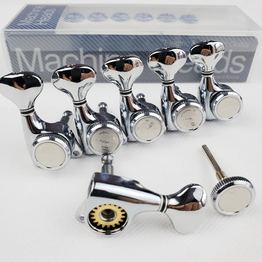 KAYNES Guitar Locking Tuners Electric Guitar Machine Heads Tuners Lock String Tuning Pegs for LP, SG, TL,ST Style Chrome Silver