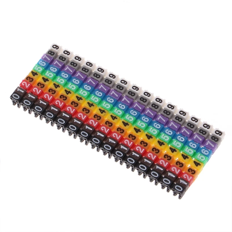 150 Pcs Cable Markers Colourful C-Type Marker Number Tag Label For 1.5mm Wire Dropshipping