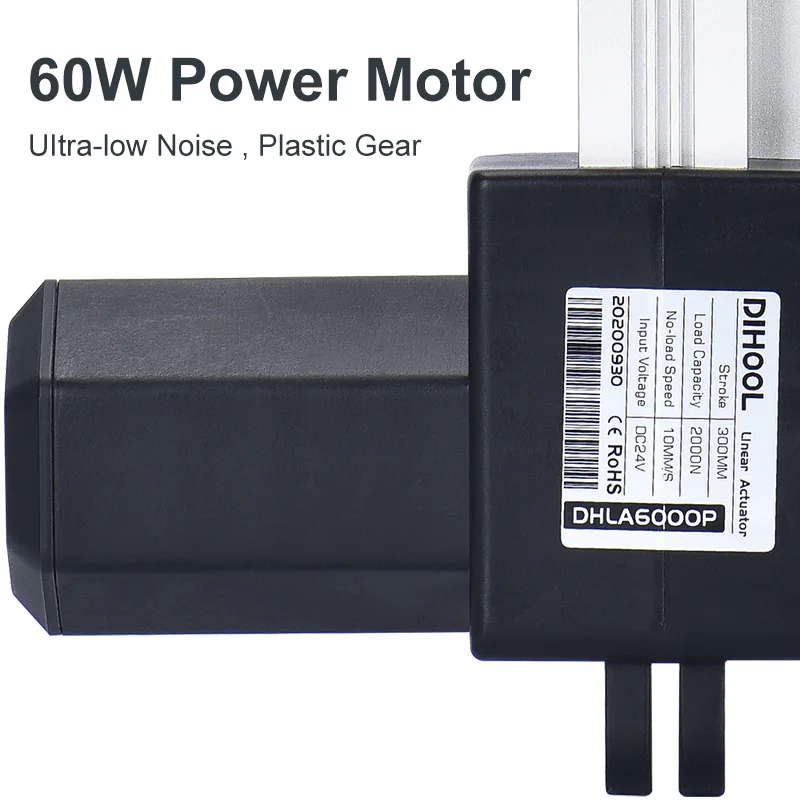 Imagem -04 - Movimentação Alternativa 50 mm do Controlador do Motor do Movimento do Impulso Liso Bonde do Atuador Linear de Dc24v 6000n a Precisão Alta do Curso de 1000 mm