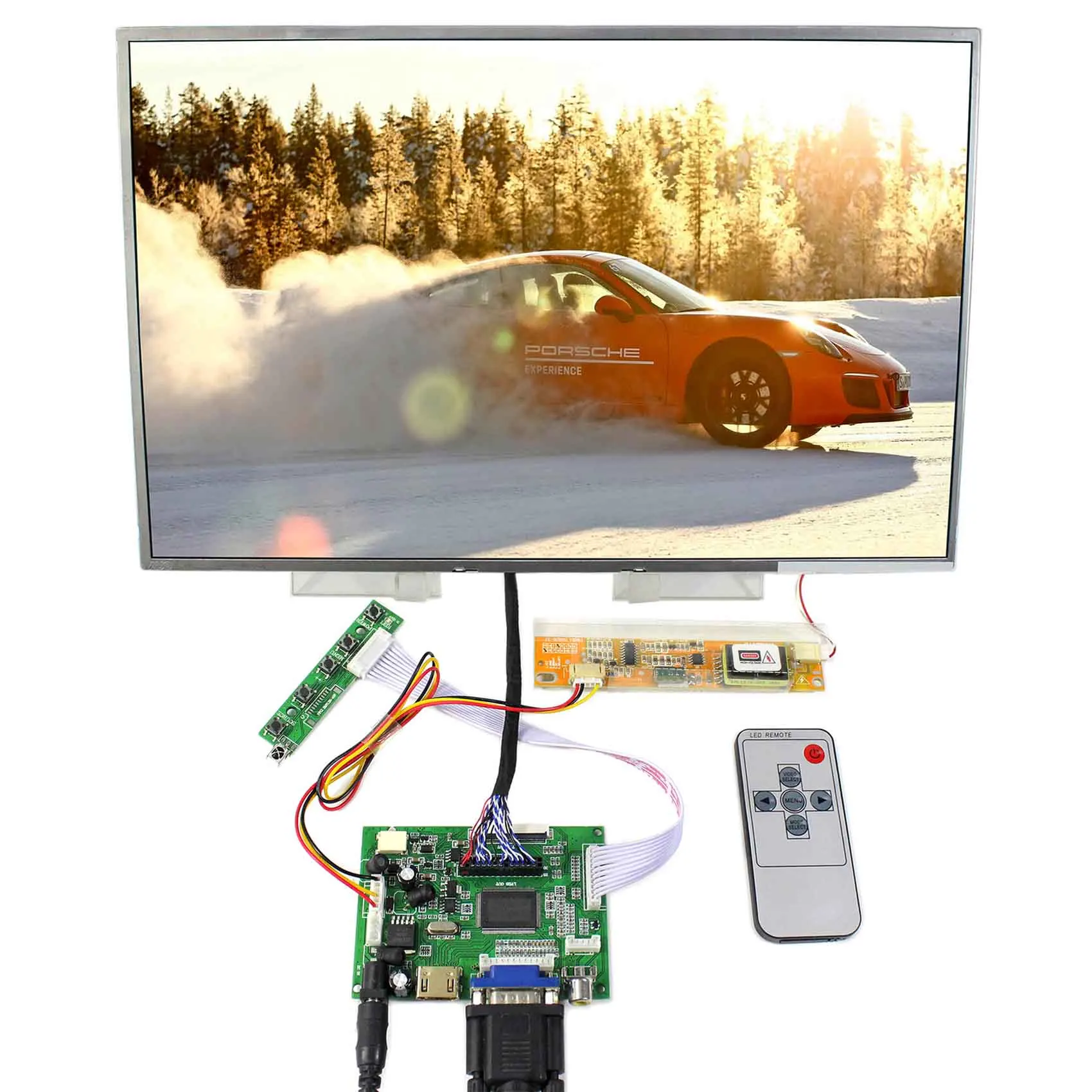 Layar LCD 15.4 "1440X900 Tampilan LVDS 30pin 15.4 Inci dengan Papan Pengontrol LCD HD-MI VGA 2AV