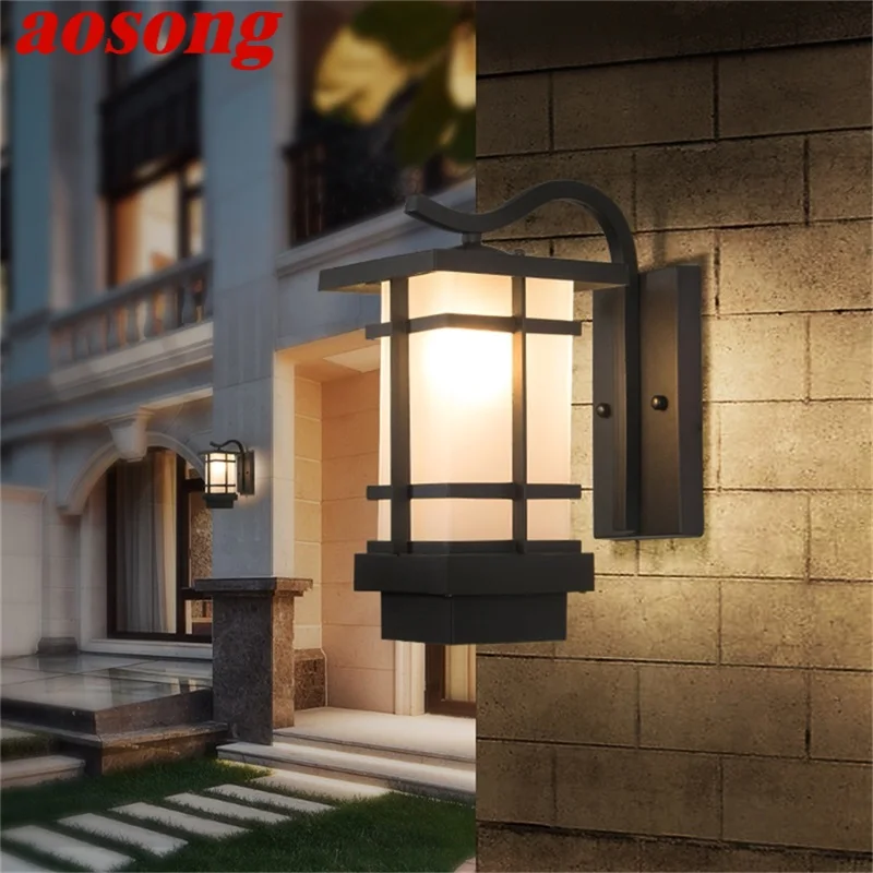 

AOSONG Modern LED Wall Light Fixture Outdoor Sconce Waterproof Patio Lighting For Porch Balcony Courtyard Villa Aisle