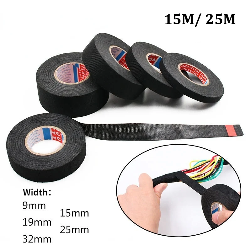 Automotive Cable Harness Wiring Loom Tape Electrical Heat-resistant Flame Retardant Fabric Tape Noise Reduction Seal Tape