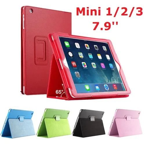 7.9 ''folio 스탠드 Coque iPad 미니 2 미니 3 케이스 자기 스마트 플립 PU 가죽 A1432 A1455 A1490 iPad 미니 123 커버 