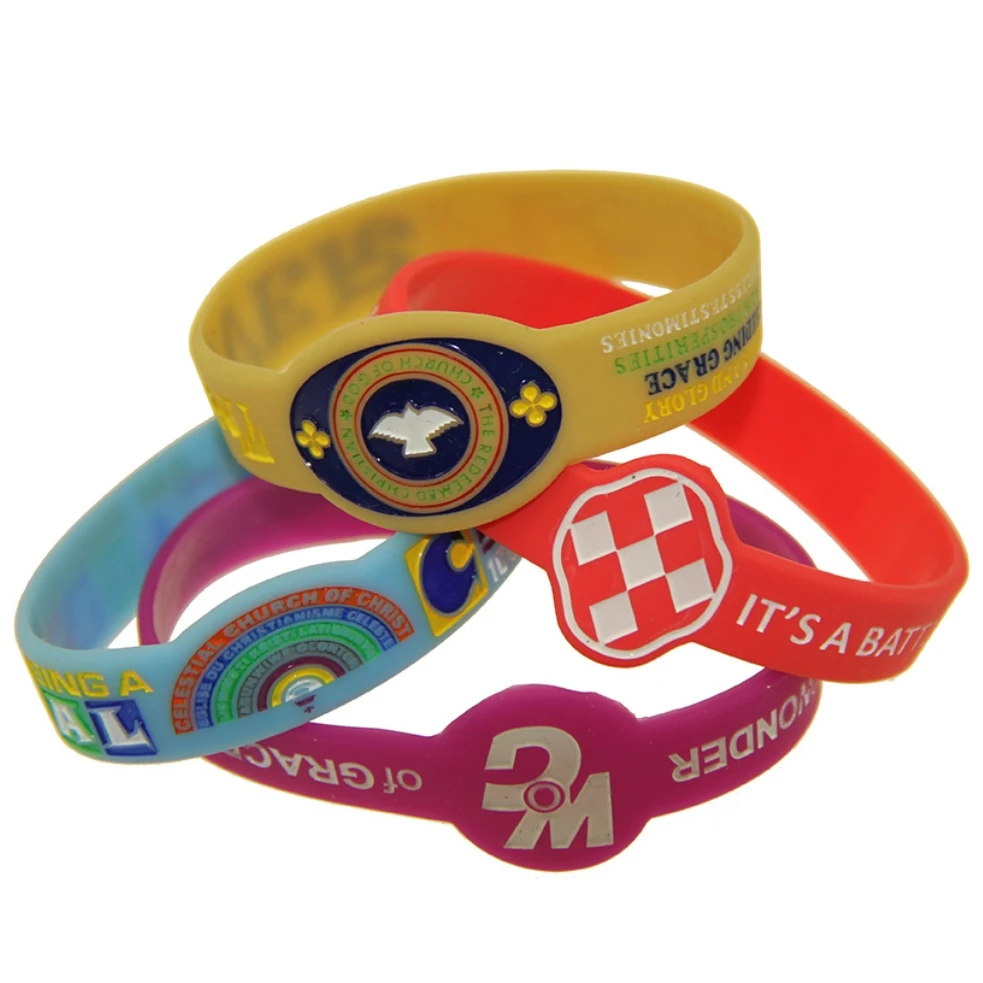 200 Pieces Customized Irregular Bracelet Die Cut Silicone Custom Wristband Armband for Kids Students Adults