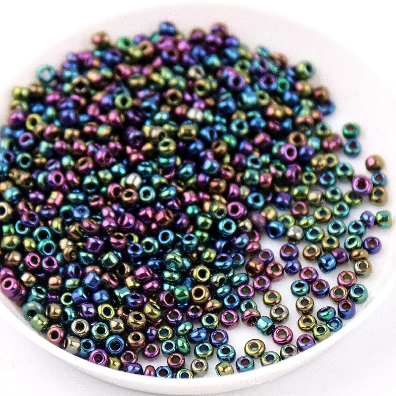 Metal Color Glass Seed Beads Multi Size 1.5/2/3/4mm Golden Plated Spacer Czech Glass Beads For Jewelry Making DIY Accessories