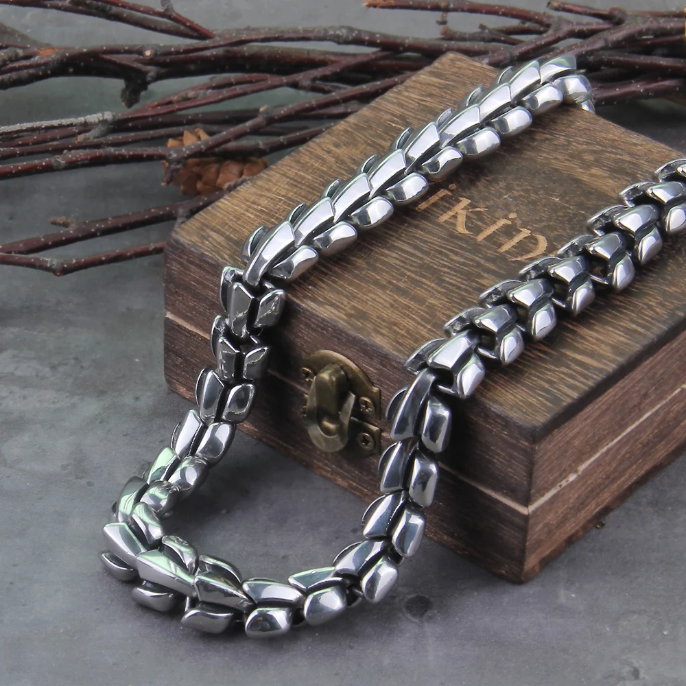 Viking Ouroboros vintage punk Necklace for men never fade stainless steel fashion Jewelry hippop street culture