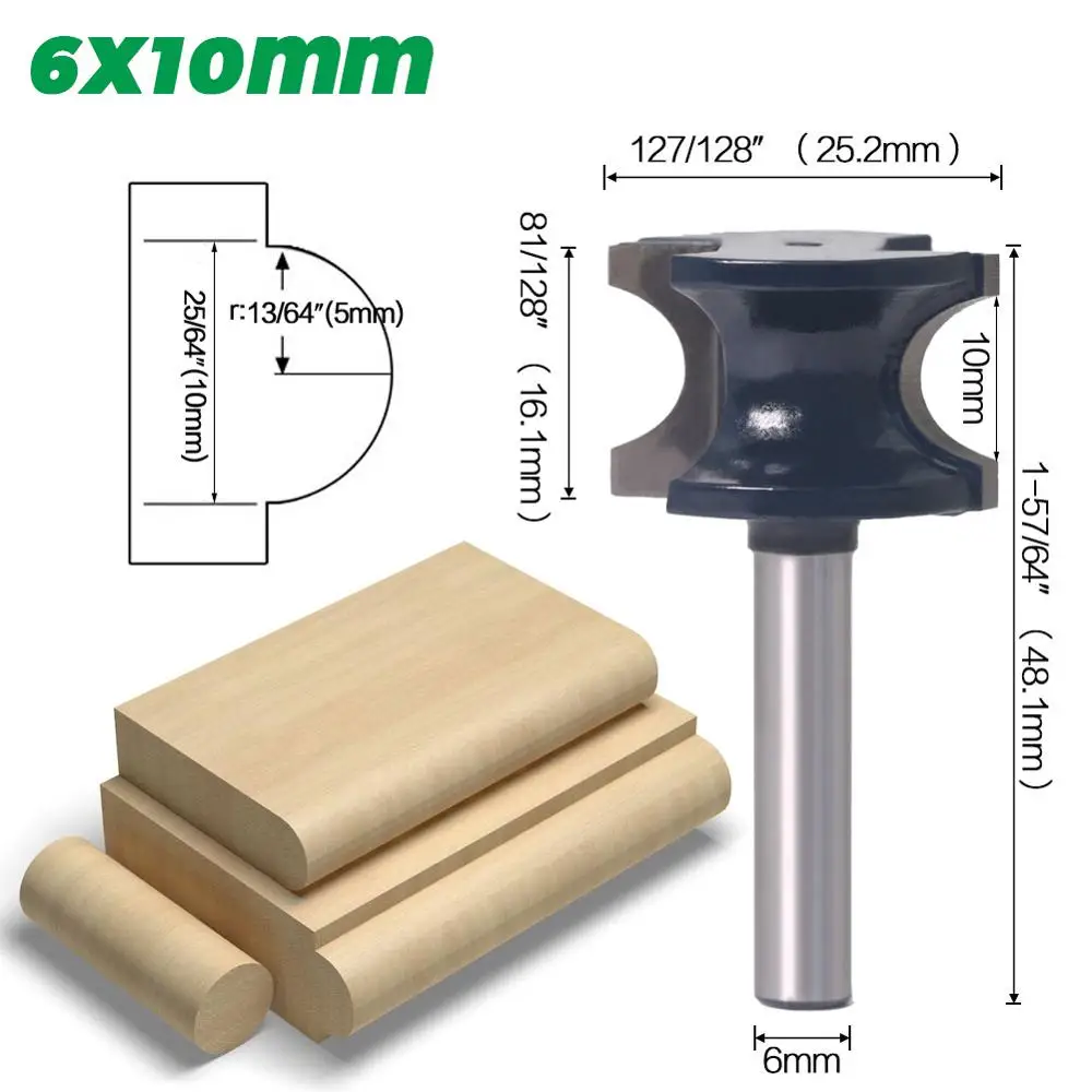 Imagem -03 - Jgzui-router Bit Router Bit Bits para Carpintaria Meio Cortador Lateral Redondo mm Shank 12 mm Shank 1pc