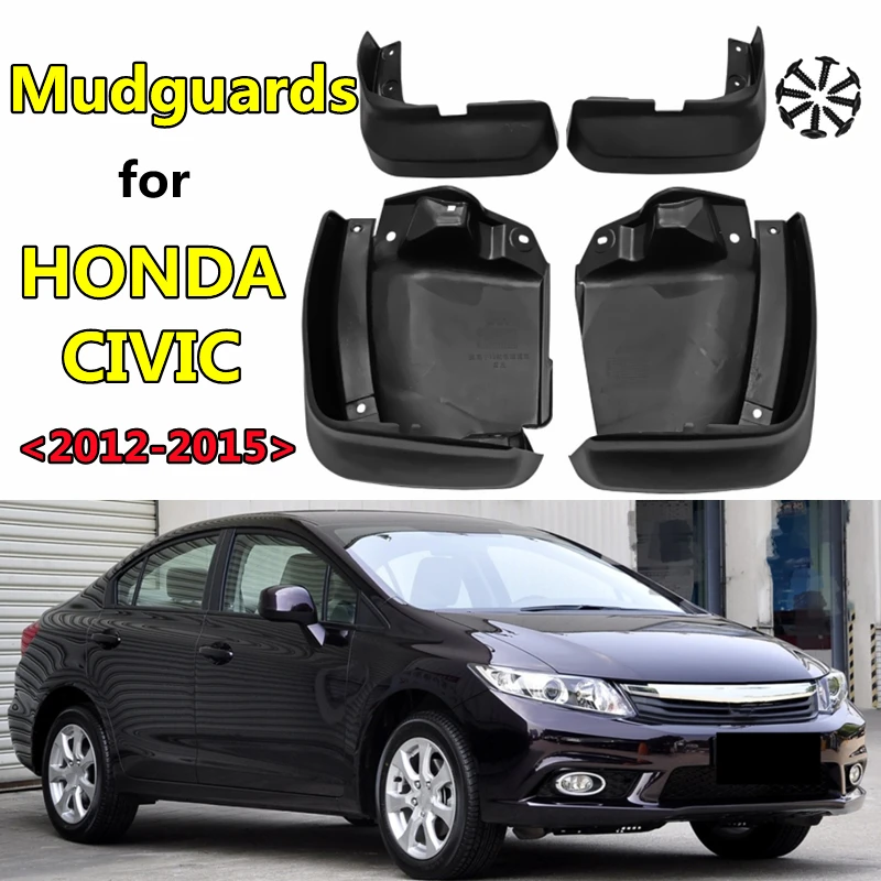 

4pcs Mudguards For HONDA CI-VIC 2012-2015 Car Exterior Parts Auto Wheel Tire Mud Fender Flare Flaps Protection Splash Guards