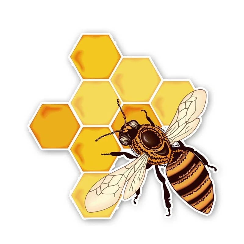 

S50013# 13CM/15CM/17CM Personality PVC Decal Bees Eating Honey Car Sticker on Motorcycle Laptop Decorative Accessories