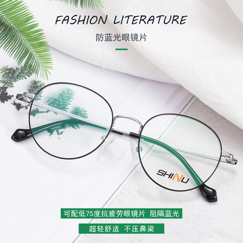 Round Pure Titanium Glasses Frame Women Men Ultralight Optical Prescription Myopia Eyeglasses Frame Vintage Eyewear customized