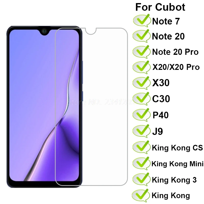 2-1PC for Cubot Note 20 Pro Glass for Cubot P50 X30 X20Pro P40 Tempered Glass Protector on Cubot King Kong Mini 2 CS Quest Glass