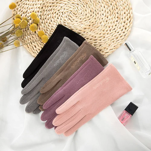 패션 그레이스 장갑 여성 빈티지 겨울 터치 스크린 전체 손가락 따뜻한 Windproof 사이클링 운전 여성 레이디 장갑 장갑 G042 