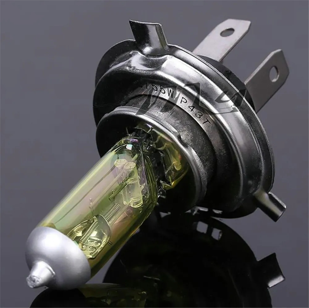 2pcs  H4 55W 12V Yellow Fog Lights Halogen Bulb High Power Headlight Lamp Car Light Source parking Head auto 60/55W 3000K