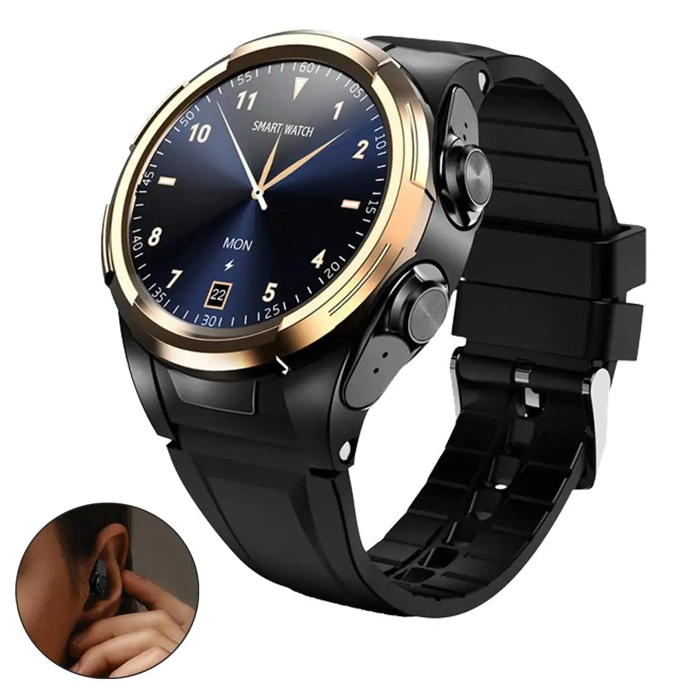 

2021 Men Smart Watch Headset Wristwatch Sport Watch Heart Rate Monitor Bracelet with Microphone for Android iPhone Redmi LG
