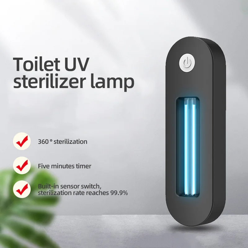 USB Charging Toilet Sanitizer Disinfection Germicidal Lamp UV light Sterilizer with Rechargeable Battery For Home