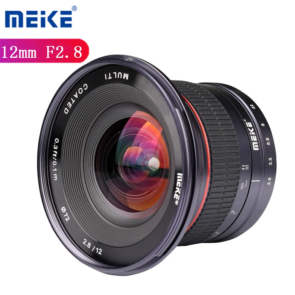 Meike 12mm F2.8 APS-C Wide Angle Camera Lens Manual Focus Fixed Lens For Canon EF-M Fujifilm Sony Nikon 1 M4/3 Cameras