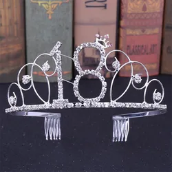 Fashion Women Birthday Crown 18/22/30/50/90 Years Old Birthday Gifts Hair Jewelry Birthday Party Prom Diadem Hair Accessories