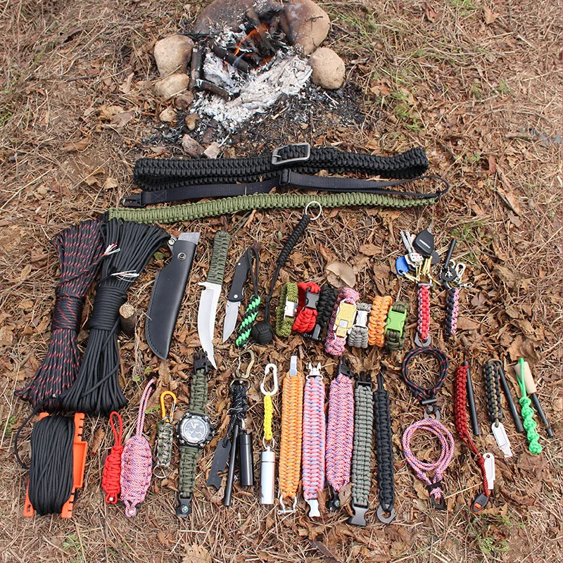 10-strängiges multifunktionales Paracord 650 Militär 4 mm Fallschirm Camping Survival mit Angelschnur Kupferdraht – Detail 7