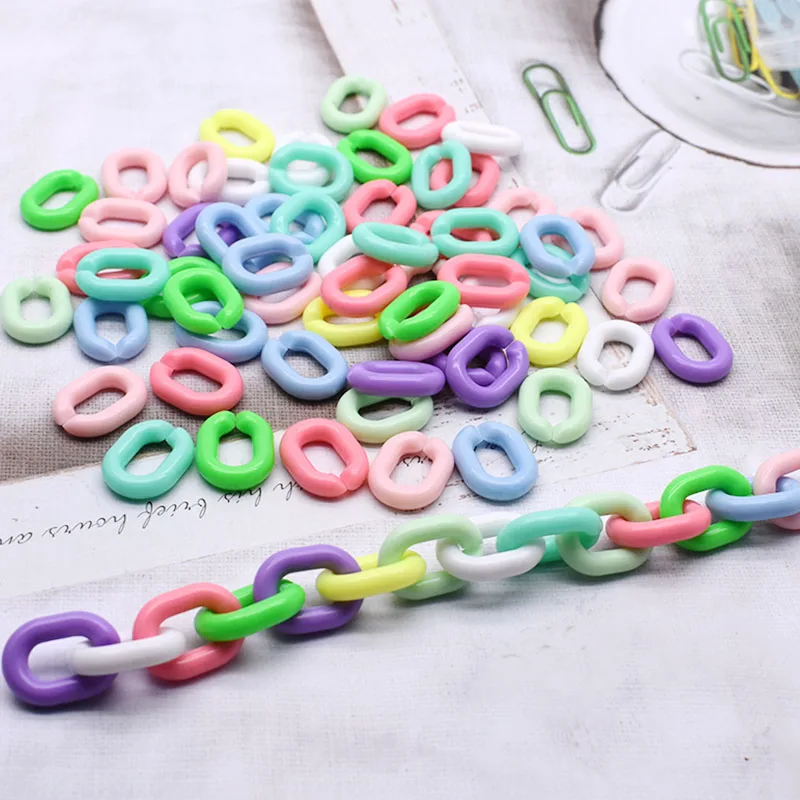 14x19mm Acrylic Colour Open Ring Beads Connector Acrylic Clasps Hooks Link Chain for Jewelry Making Components DIY Accessories