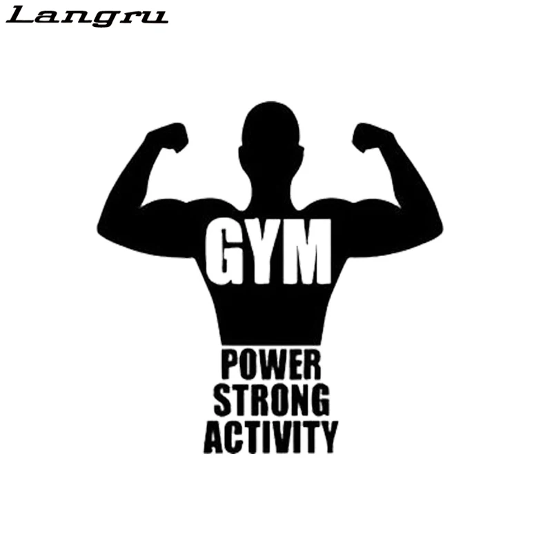 

Langru 15.6cm*16cm Power Strong Activity Gym Funny Vinyl Decals Car Stickers Accessories Jdm