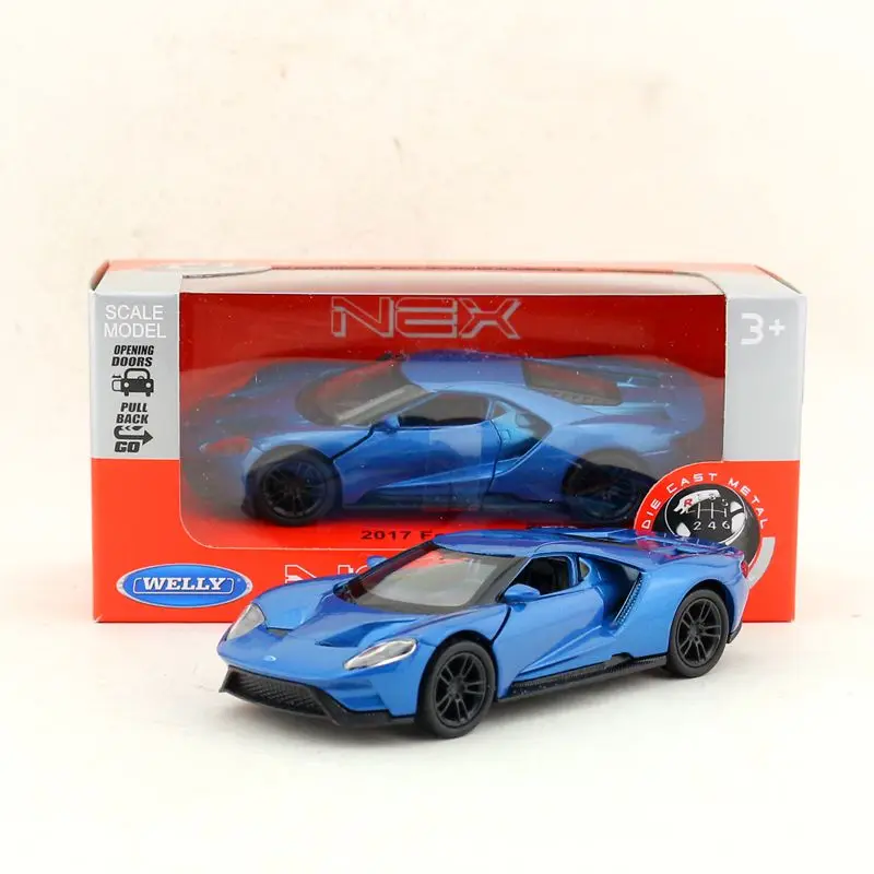 WELLY Toy Diecast Vehcle Model 1:36 Scale 2017 Ford GT Sport Pull Back Car Educational Collection Gift For Children