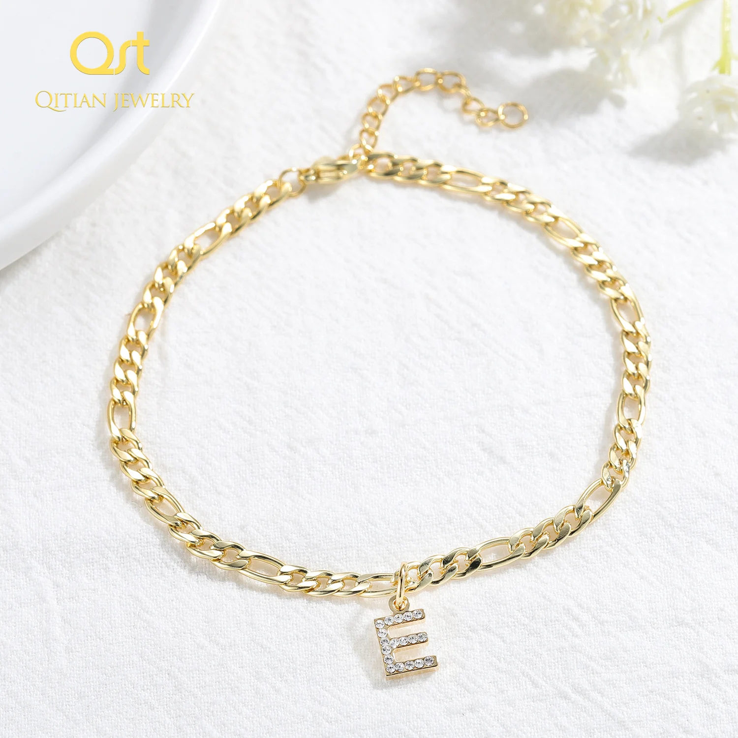 Tiny A-Z Initial Letter Anklets For Women Stainless Steel Gold Alphabet Cuban Link Anklet Bracelet Boho Jewelry Gift Bijoux