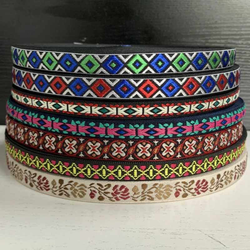 5 Yards 3/4“ 10MM~15MM Decoration Pet Leash Collars Geometric Jacquard Ribbons Clothing DIY Trim Sewing Accessories Lace