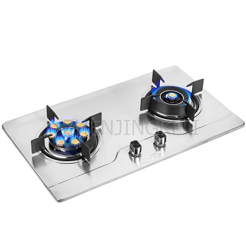 Desktop Home Embed Type Double Gas Stove Stainless Steel Fierce Gas Stove Dual Stove Kitchen Electrical Appliances Gas Cooker