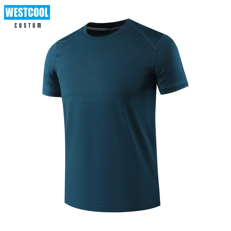 Summer Men And Women Quick-Drying T-Shirt Custom Logo Embroidery Short-Sleeved Sports Tops Group Breathable Print Logo WESTCOOL